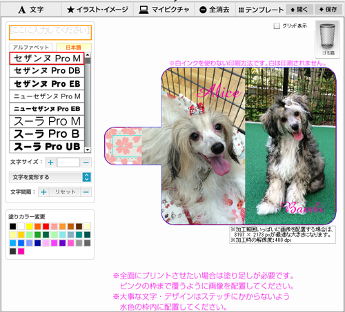 ベルトには花柄模様をあしらっています